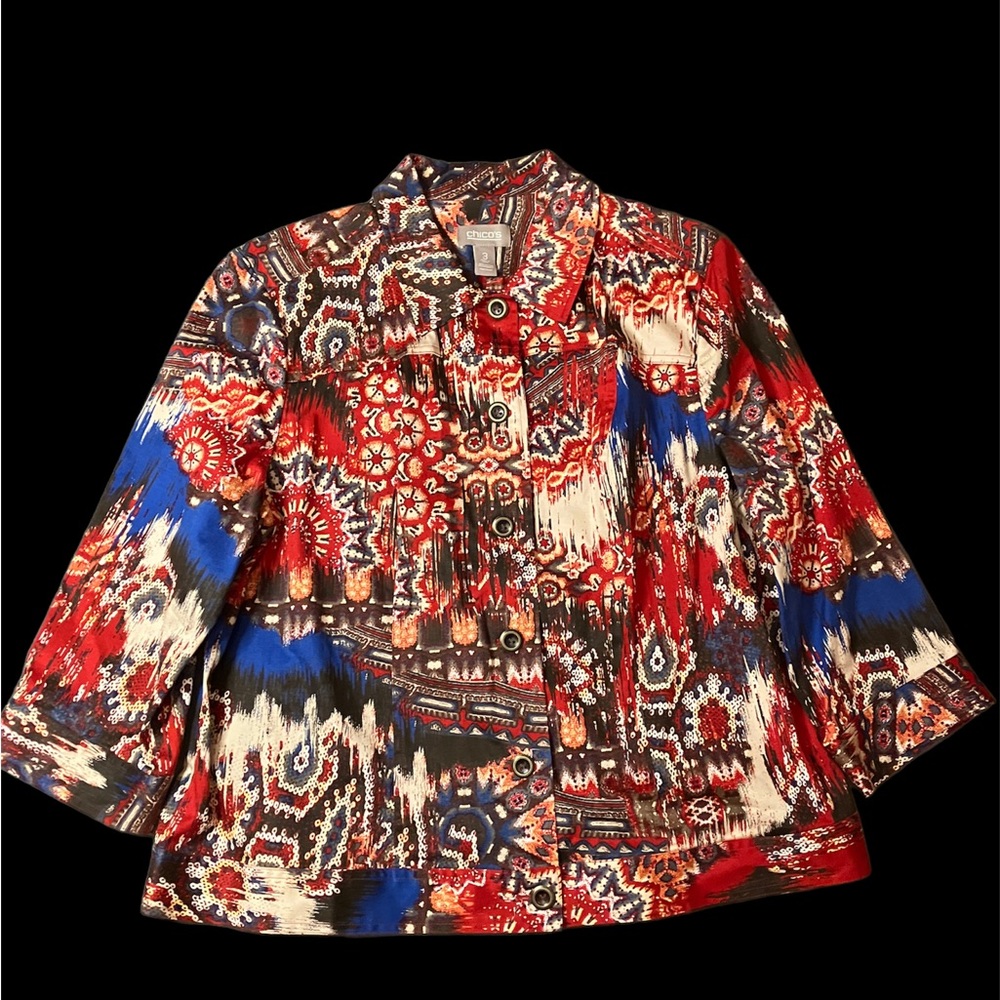 Chico’s Multicolor Print Jacket